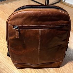 Jack Georges Voyager Convertible Brown Distressed Leather Backpack